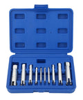 Top Notch Marhynchus Screw Tap Extractor Set With 10 Quenched Alloy Steel Bits For Nuking Broken Stripped Damaged Screws And Bolts Perfect For Home Repair Jobs And Industrial Grind With Durable Storage Box Included blue case with 10 extractor bits