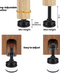 Badass Heavy Duty Furniture Levelers Adjustable Standard Threaded Feet With Steel T Nut Kit, showing height adjustment features.