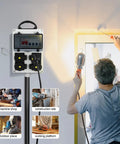 Heavy Duty 110V Power Distribution Box With NEMA 5-20 Outlet, IP54 Weatherproof Electrical Panel installed near a worker painting