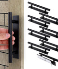 8 Pack Self Adhesive Cabinet Handles In Black ABS Plastic Push Peel And Stick Door Pulls for easy installation on cabinetry