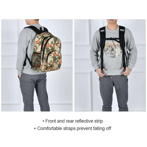 Cool Dog Style Sunglasses Backpack Go To Work Travel College, Laptop Daypack Fits 15.6 Inch Laptop, worn by person front back view
