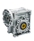 Plug And Play Nmrv040 Worm Gear Speed Reducer With 18Mm Output Shaft, compact metal casing and output shaft for machine drive.