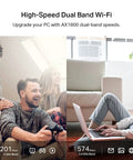 People enjoying gaming and internet browsing with WiFi 6 USB Adapter For Desktop PC Archer TX20U Plus AX1800 Dual Band.