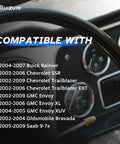 Image showing compatibility list for Direct Swap Front Abs Wheel Speed Sensor 2 Pack For Chevy Trailblazer Gmc Envoy Buick Rainier Ssr.