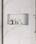 Stainless Steel Shower Niche 18 Inch By 12 Inch Recessed Wall Shelf No Tile Needed For Bathroom Storage Brushed Nickel Waterproof Leak Free With Seamless Weld And Easy Clean Design