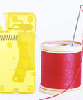 12 Piece Universal Needle Threader Kit For Sewing Projects, Easy Quick Threading For Hand And Machine Needles, Pro Grade Versatile Thread Compatibility, Durable PP Material, DIY Sewing Tool Set For Crafting, yellow threader with red spool