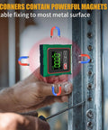 Digital Angle Finder With Laser And Magnetic 4-Side Inclinometer, Pro Grade Precision, ±0.1° Accuracy, 0.05° Resolution, Backlit Display, Measures Degrees And Percent, Fast One-Hand Operation, Built For Builders And DIY Pros, on metal frame