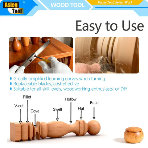 Parting And Grooving Wood Turning Tool For Lathe Pros, 19.68 Inch Length, ergonomic solid wood handle, in use on wood lathe
