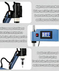 Electric Tapping Machine With 360 Degree Swivel Arm And 600 Watt Motor with touchscreen and high-power servo motor.