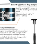 Seventeen Piece Hydraulic Cylinder Repair Tool Set for quick fixes featuring piston ring compressor and seal puller remover.