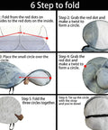 Folding instructions for Foldable Mosquito Net Tent For Bed And Travel, Pop Up Portable Bug Net With Large Side Zipper