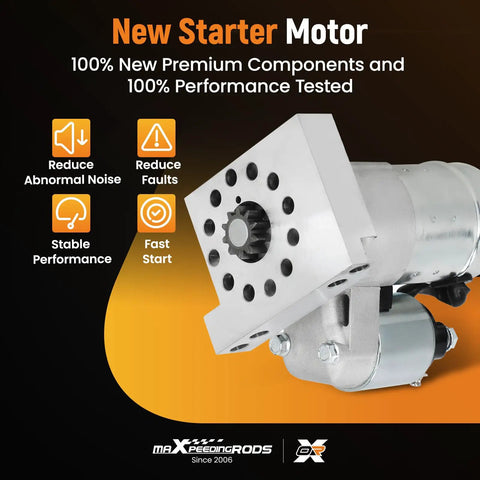 High Torque Mini Starter For Chevy Small Block And Big Block V8 153 And 168 Tooth Flywheel Compatible 1.4KW 1.88HP Drops In Easy
