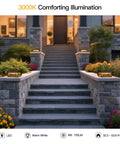 Outdoor Post Lights Hardwired Weatherproof AC 100 240V Modern Pillar Light 3000K Warm White Glow illuminating stone steps