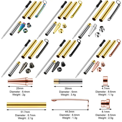 Level Up Your DIY Flow With This Bulk 48 Piece Pen Making Kit For Wood Turning Featuring 7mm Slimline Refills For Seamless Lathe Turning And Legit Writer Vibes