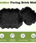 Two Pack Heavy Duty Rubber Concrete Paver Molds For Stepping Stones Walkways And Patios Reusable Flexible Cement Forms