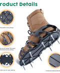 Lawn Aerator Shoes With Sharp 4.5cm Spikes For Easy Lawn Care, side view on boot, close-up of adjustable straps and spikes