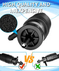 Heavy Duty Windshield Washer Fluid Pump With Mounting Grommet Straight Swap Fit Auto Replacement For Bmw Mercedes Benz black pump close-up view