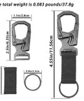 Double Lock Carabiner Clip Keychain 3 Inch Zinc Alloy Carabiner For Camping Hiking Cycling And Backpack Gear Anti Error Easy Release Safety Lock Compact Durable Black Pack Of 2
