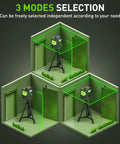 Self Leveling Laser Level With 360 Green Beam Cross Line, 360 Degree Horizontal Line And 130 Degree Vertical Coverage, Pulse Mode