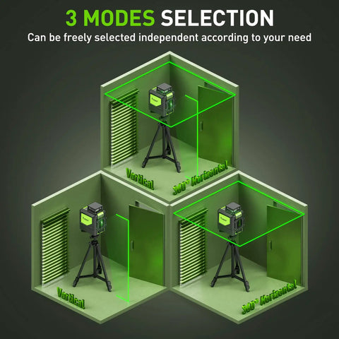 Self Leveling Laser Level With 360 Green Beam Cross Line, 360 Degree Horizontal Line And 130 Degree Vertical Coverage, Pulse Mode