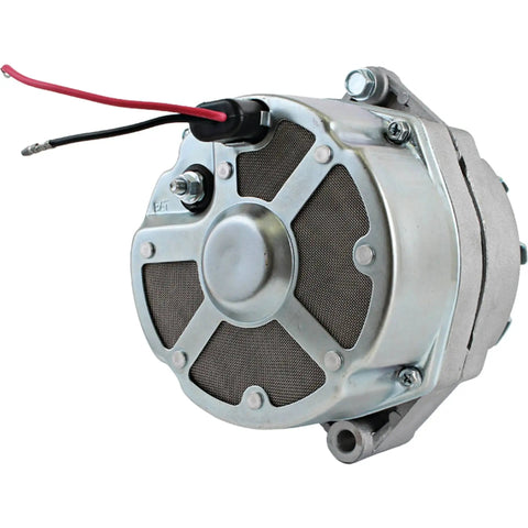 Delco Marine 12V 105 Amp 10SI Three-Wire Alternator Replacement rear view with wires for Volvo Penta Mercruiser Boats