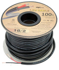 18 AWG Low Voltage LED Cable Two Conductor Outdoor Rated Black Jacket In Wall Speaker Wire UL Class 2 Certified Sunlight Resistant