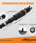 Beefed Up Rear Air Shock Suspension Struts Fit Cadillac Escalade Chevy Tahoe Suburban 1500 GMC Yukon 2000 2014 Replacement Parts 25979391 25979393 25979394 Durable Ride And Easy Install dimension drawing