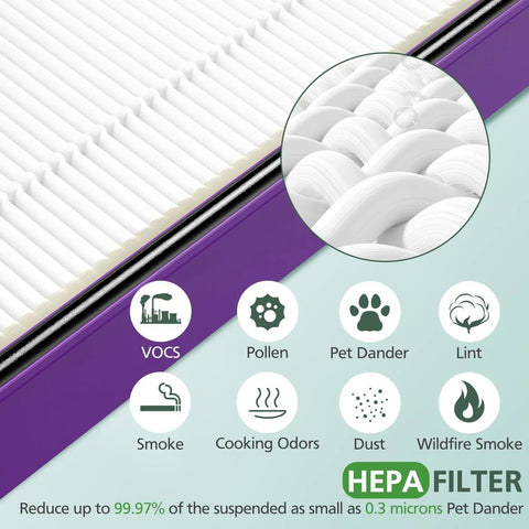 Performance Plus Replacement Filter Kit For Holmes AER1 HAPF300AP U4 Air Purifier with white HEPA filter and indicators