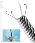 Flexible Sink Grabber Reacher Tool With Four Claws Retractable Clean Claw for Litter Picking, showing extended claws and drain insertion.