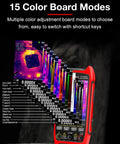 15 color modes displayed on a 2 In 1 Thermal Imaging And Multimeter Camera with 256x192 Infrared Sensor, 3.5 Inch LCD.