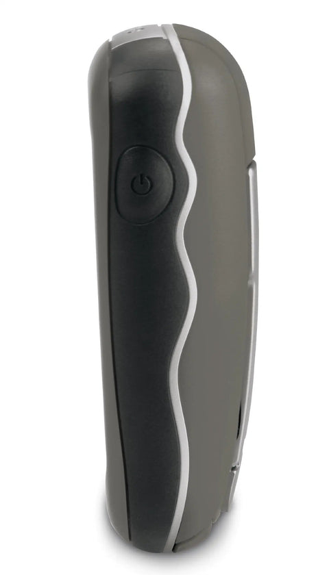 Side view of the Oregon 450t Handheld GPS Navigator with preloaded topo maps and 3 axis tilt compensated compass.