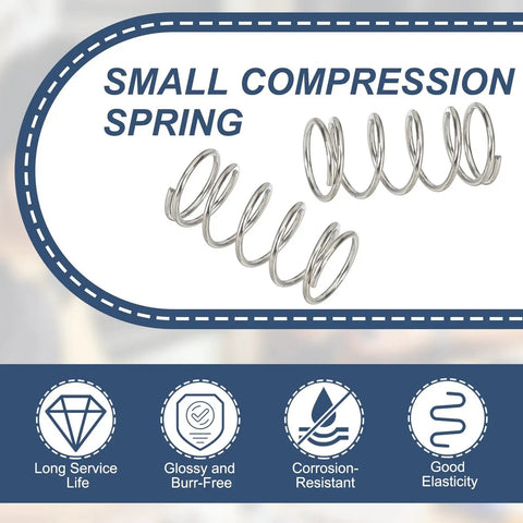 DIY Friendly Compression Spring 12 Mm Outer Diameter 1 Mm Wire 25 Mm Free Length 304 Stainless Steel Small Extension Spring