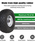 Front Tire And Wheel Assembly 15x6.00-6 For Riding Mower And Lawn Tractor, 4 Ply Pneumatic With Turf Tread, side view