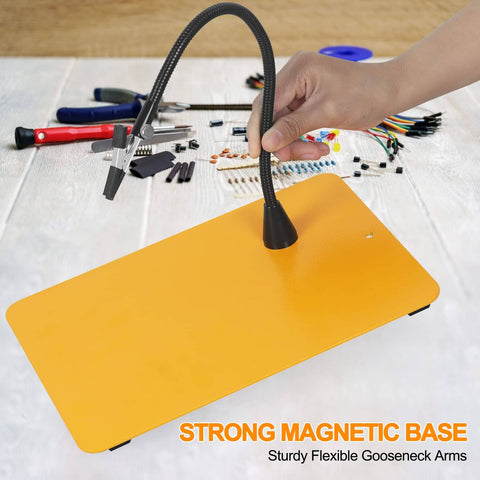 Helping Hands Soldering Third Hand With 3X And 6X LED Magnifying Lamp Hot Air Gun Holder 12V Solder Fume Extractor on magnetic base