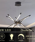 Dope Modern LED Ceiling Light Dimmable Black Chandelier With Twelve Heads Sputnik Pendant showcasing acrylic lampshade