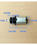 Planetary Gear Electronic Starter Motor, 420 RPM, 12mm Shaft, 5V/6V Compatible, dimensions annotated on cardboard surface