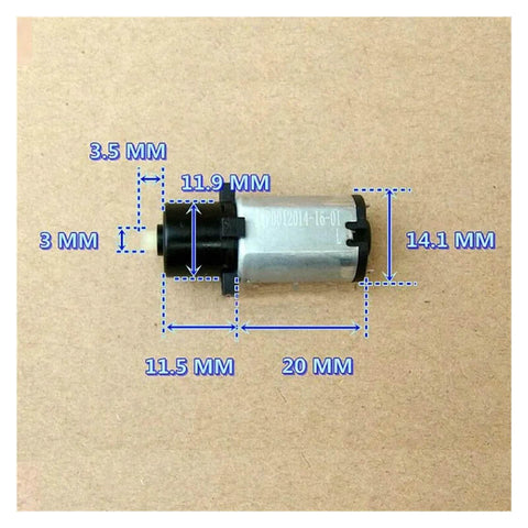 Planetary Gear Electronic Starter Motor, 420 RPM, 12mm Shaft, 5V/6V Compatible, dimensions annotated on cardboard surface
