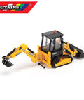 JCB Farm Tractor With Tracked Backhoe Loader 1:32 Scale Collectible Toy, realistic detailing in yellow and black, die-cast body