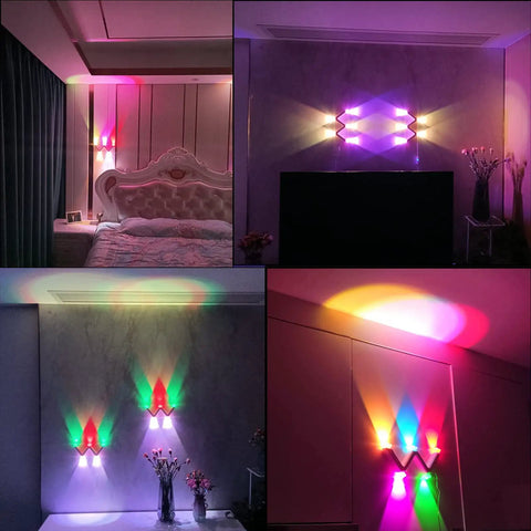Dope RGB Wall Light With 17 Color Modes And Breathing Flicker Effects illuminating various rooms for mood ambiance.