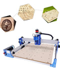 Pro Level 3 Axis 4040 CNC Router Engraver Machine With 75W Spindle And 42 Stepper Motors, showing detailed engravings on wood.