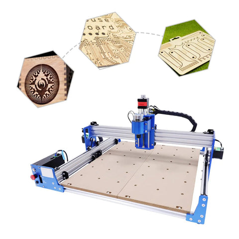 Pro Level 3 Axis 4040 CNC Router Engraver Machine With 75W Spindle And 42 Stepper Motors, showing detailed engravings on wood.
