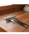 Heavy Duty Stainless Steel Door Hinge For Gates Trailers Barns And Boat Hatches Weatherproof Mirror Polished Finish on wood surface