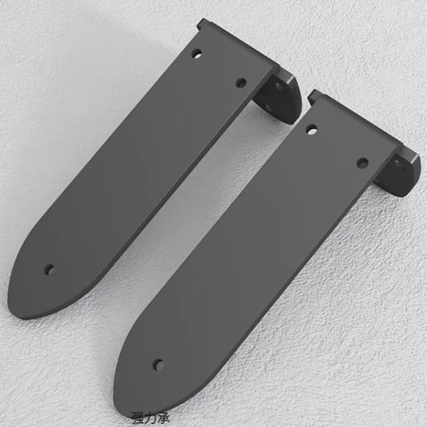 Heavy Duty Wall Mounted Shelf Brackets 2 Pack Black Iron Metal L Shape Floating Supports For Diy Open Shelving Includes Hardware on a textured wall.