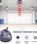 Laser Parking Guide Sensor With 360 Degree Adjustable Wide Angles Garage Parking Aid Kit Includes AC Adapter For Easy Park Like A Pro And Car Stop Indicator In Automotive, ceiling-mounted in a garage with red laser projection