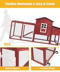 Wooden Chicken Coop With Nesting Box And Waterproof Roof, Cozy Indoor Outdoor Hen House With Removable Tray And Ramp Access