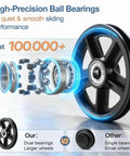 High-precision ball bearings for 10 Foot Double Door Sliding Barn Door Hardware Track Kit With Handle Industrial Spoke Wheel Wall Mount Quiet Glide Easy Install Black Finish 108 Inch Track Fits 50 To 52 Inch Opening
