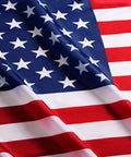 Close-up of Two Pack 3x5 Ft American National Polyester Flags Fly Breeze For Outdoor Use With Canvas Header Double Stitched Edges