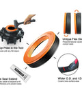 Rev Max HD Drive Axle Wheel Seal showing flex design, installation tool, and seal extend for heavy duty applications Fits 3930273 380003A 47691