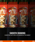 Dimmable LED Edison Bulbs ST64 2700K Soft White Amber Glass Vintage Filament Lights With E26 Base 60 Watt Equivalent, dimming stages.
