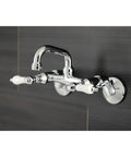 Solid Brass Bar Faucet With Wall Mount And Two Hole Install Drip Free Ceramic Disc Cartridge One Half Inch NPT Connection One Point
